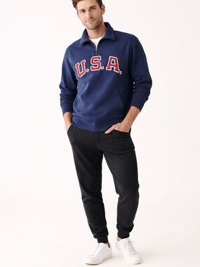Polo Ralph Lauren USA Quarter Zip Fleece Pullover Large 2016 Olympic